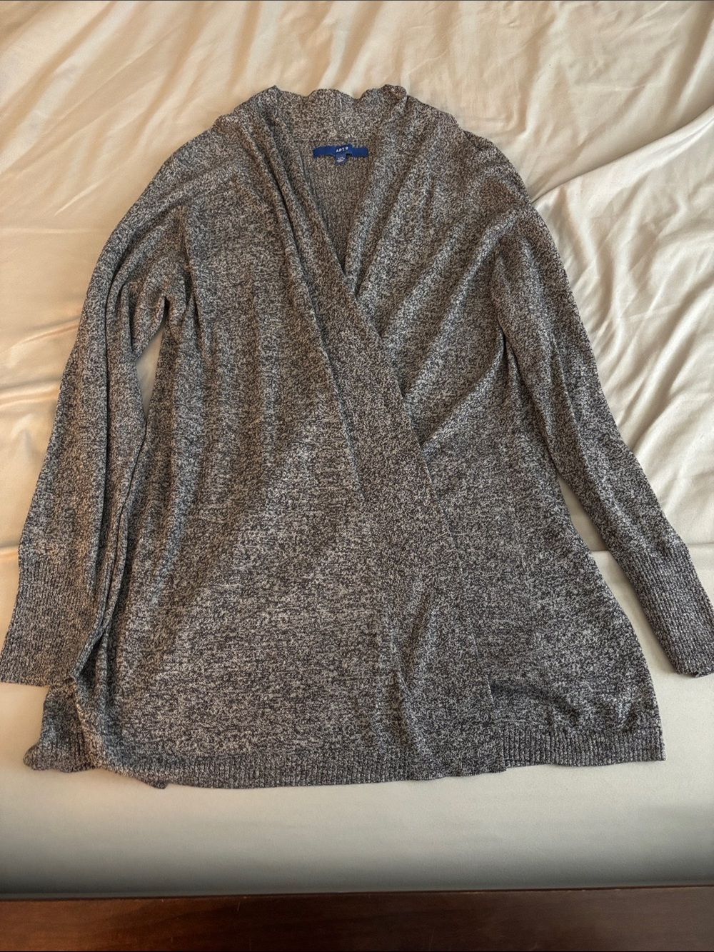 Apt. 9 Heathered Gray Open-Front Women's Cardigan